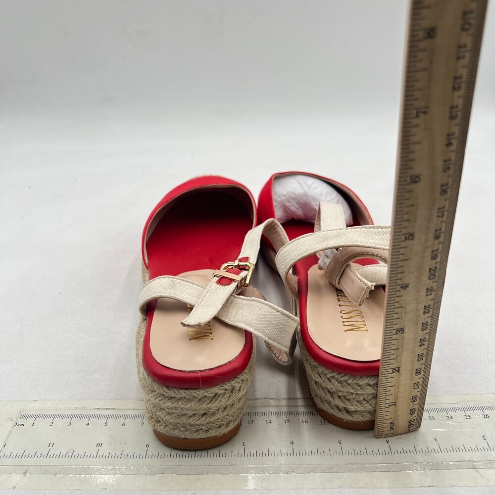 Miss Left Red Platform Rounded Toe Espadrille San… - image 5
